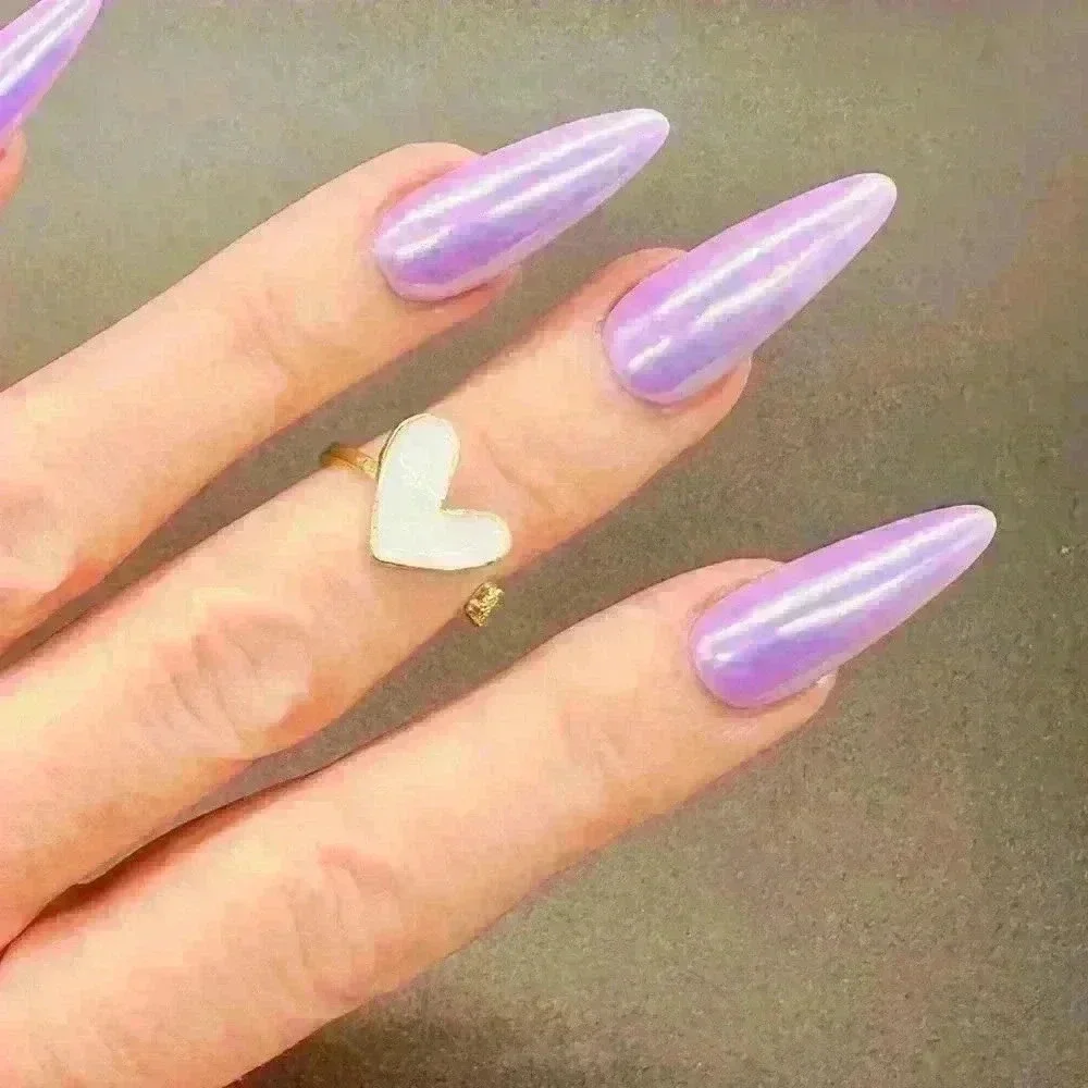 White enamal adjustable Heart Ring 🤍